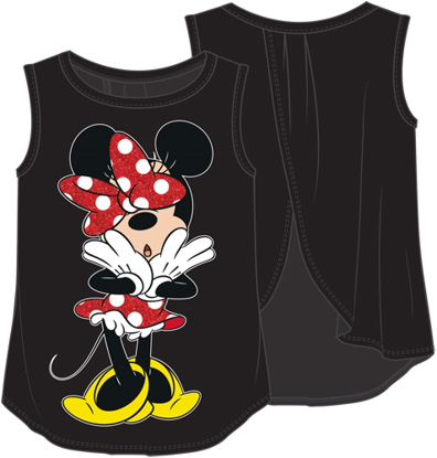 Picture of Disney Youth Girls Tank Open Back Minnie Uh Oh Black
