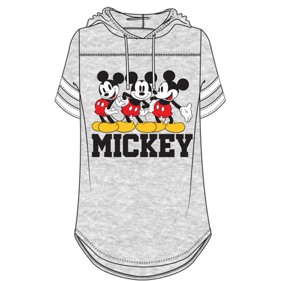 Picture of Disney Mickey Mouse Women's Hooded Football Shirt Grey Medium