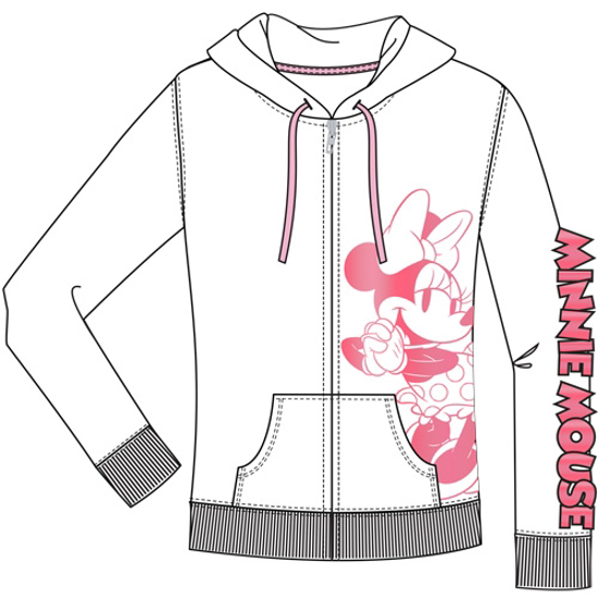 Picture of Disney Junior Zip Up Hoodie Hey There Minnie Pink White