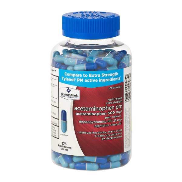 Picture of Member's Mark Acetaminophen PM Gelcaps 375 ct