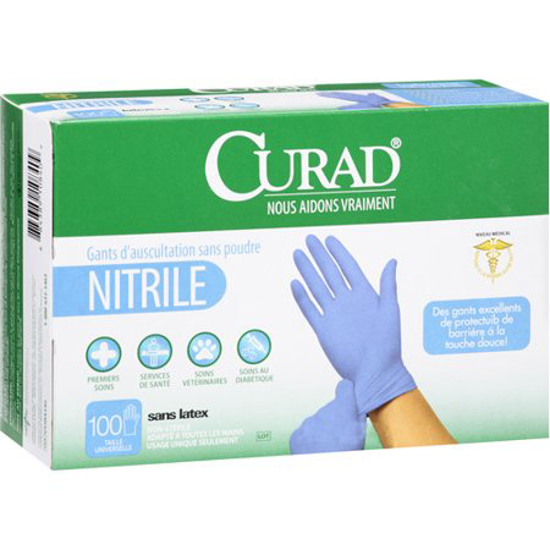 Picture of Curad Nitrile Powder-Free Exam Gloves 100 ct