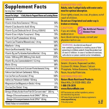 Picture of Nature Made Prenatal + DHA 200 mg Softgels 150 ct