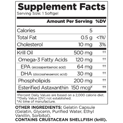 Picture of Member's Mark Extra-Strength 100% Pure Omega-3 Krill Oil 500mg 160 ct