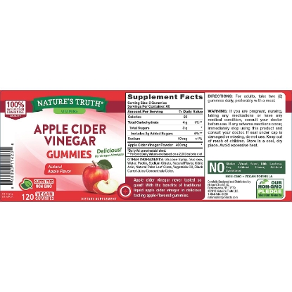 Picture of Nature's Truth Apple Cider Vinegar Gummies 120 ct