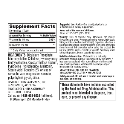 Picture of Members Mark Timed Release Melatonin 10 mg 250 ct