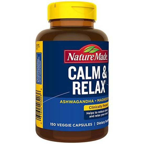 Picture of Nature Made Calm & Relax with 300 mg Magnesium and 125 mg Ashwagandha for Stress Relief 150 ct