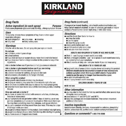 Picture of Kirkland Signature Aller Flo 50mc Allergy Spray 5 Bottles