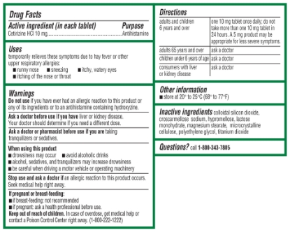 Picture of Zyrtec Antihistamine Cetirizine HCI 10 mg 100 Tablets