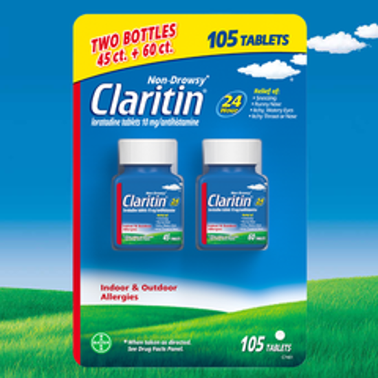 Picture of Claritin Hour Non-Drowsy Antihistamine 10 mg 24 105 Tablets