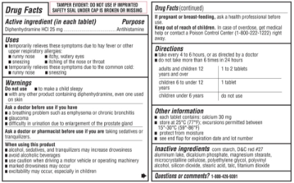 Picture of Kirkland Signature Allergy Medicine 25 mg 600 Minitabs