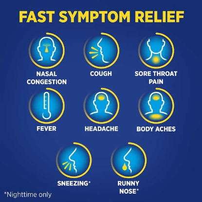 Picture of Theraflu Multi-Symptom + Nighttime Severe Cold & Cough 24 Powder Packets