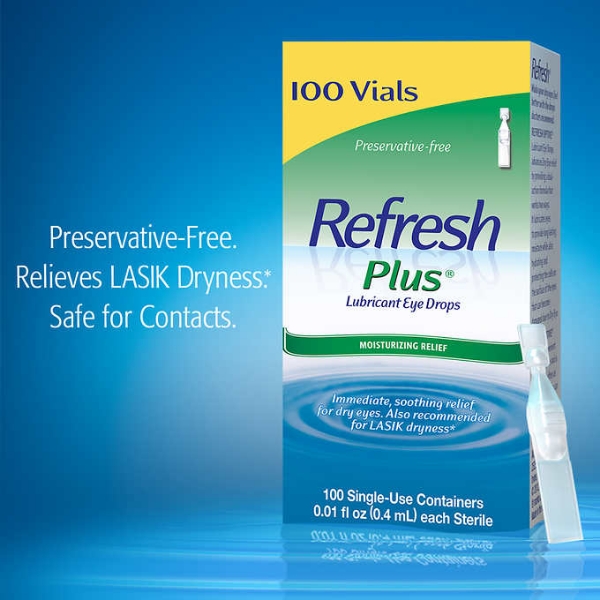 Picture of Refresh Plus Lubricant Eye Drops 100 Single Use Containers