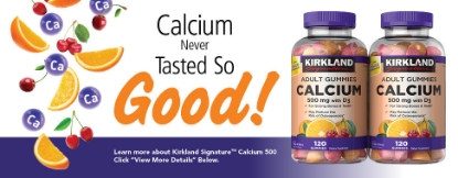 Picture of Kirkland Signature Calcium 500 mg with D3 240 Adult Gummies