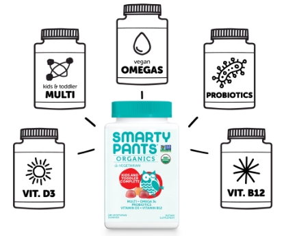 Picture of Smarty Pants USDA Organic Kids & Toddler Complete Multivitamin 180 Vegetarian Gummies