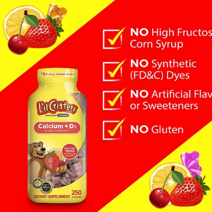 Picture of L'il Critters Calcium + D₃ 250 Gummy Bears