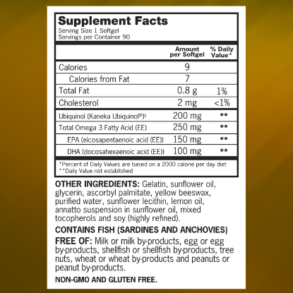 Picture of Qunol Plus CoQ10 Ubiquinol 200 mg with Omega-3 90 Softgels
