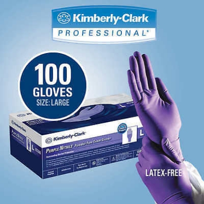 Picture of Kimberly Clark Professional  PURPLE NIT-RILE Exam Gloves Large Purple  100 Box