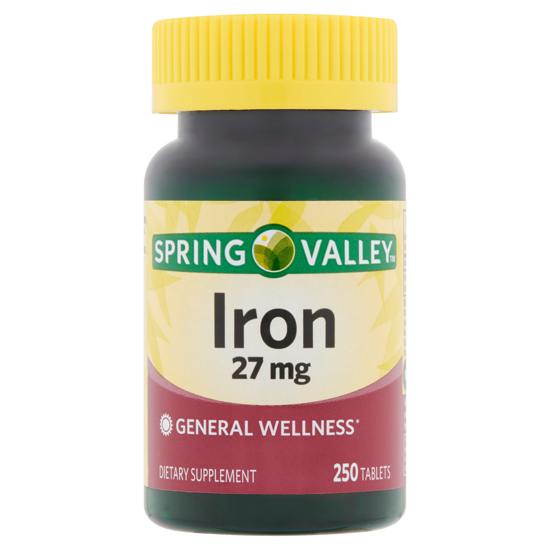 Picture of Spring Valley Iron 27 mg 250 Tablets