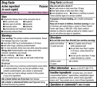 Picture of Berkley Jensen Extra Strength Pain Reliever 500 ct