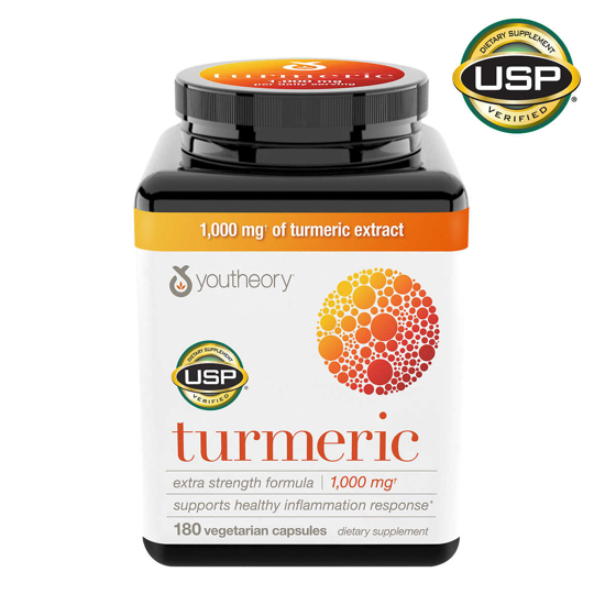 Picture of youtheory Turmeric 1000 mg Extra Strength Formula 180 Capsules