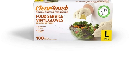 Picture of Clear Touch Food Service Vinyl Gloves Large 100 Count
