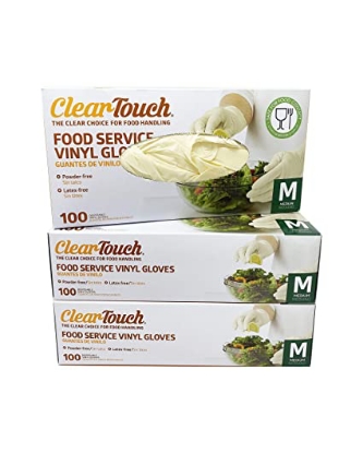 Picture of ClearTouch - Food Service Vinyl Gloves - 100 Count Medium