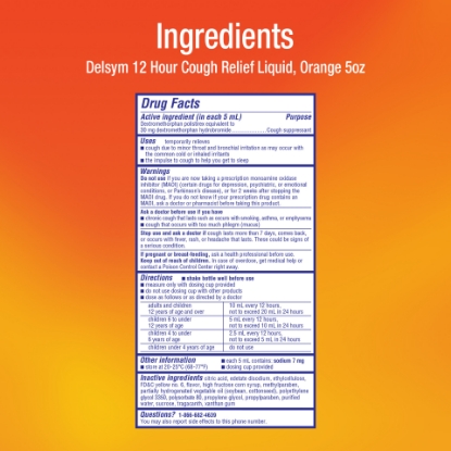 Picture of Delsym Adult Cough Suppressant Liquid Orange Flavor  5 fl oz