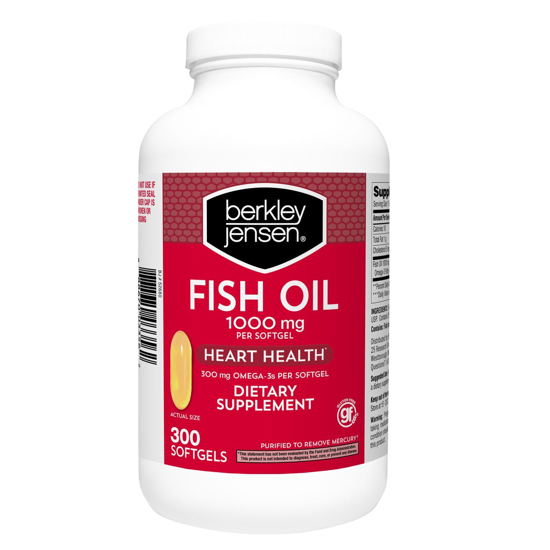 Picture of Berkley Jensen Fish Oil 1000 Mg 300 ct soft gels