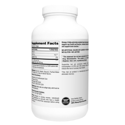 Picture of Berkley Jensen Fish Oil 1000 Mg 300 ct soft gels