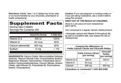 Picture of Member's Mark Calcium Citrate Petite Dietary Supplement 500 ct coated tablets