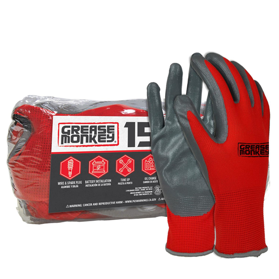 Picture of Grease Monkey Nitrile Coated Work Gloves  15 Pairs One Size