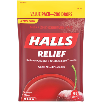 Picture of Halls Relief Cherry Flavor Cough Drops 200 ct