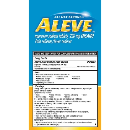 Picture of Aleve 200 mg 30 pouches 2 caplets each