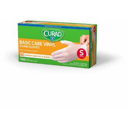 Picture of Curad Basic Care Vinyl Exam Gloves Small 300 ct