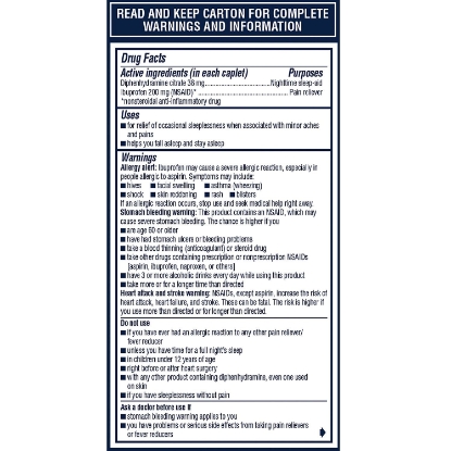Picture of Advil PM Pain Reliever Nighttime Sleep Aid Caplet 200 mg Ibuprofen & 38 mg Diphenhydramine 200 ct