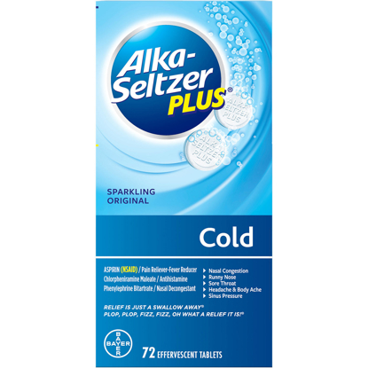 Picture of Alka Seltzer Plus Cold Formula Sparkling Original 72 ct