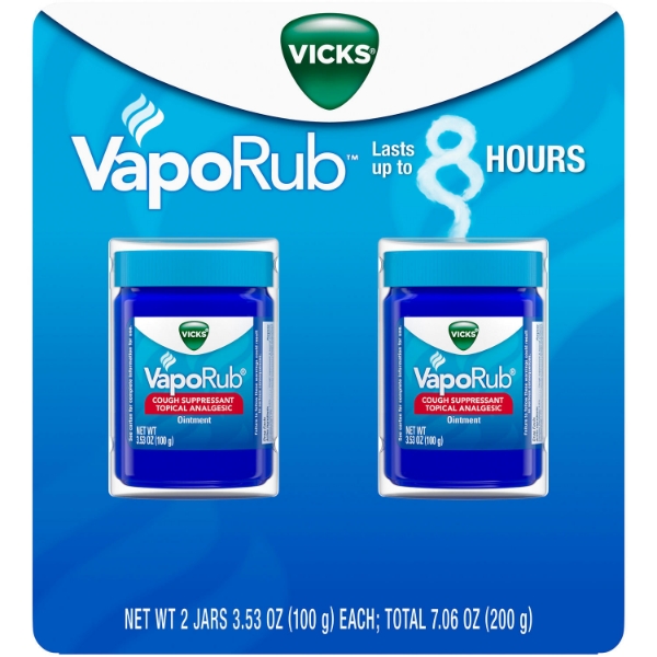 Picture of Vicks VapoRub Cough Suppressant Topical Analgesic Ointment Twin Pack 7.06 oz