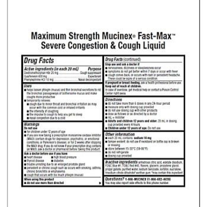 Picture of Mucinex Fast-Max Severe Congestion & Cough Maximum Strength Multi-Symptom Liquid 2 pk./9 fl oz
