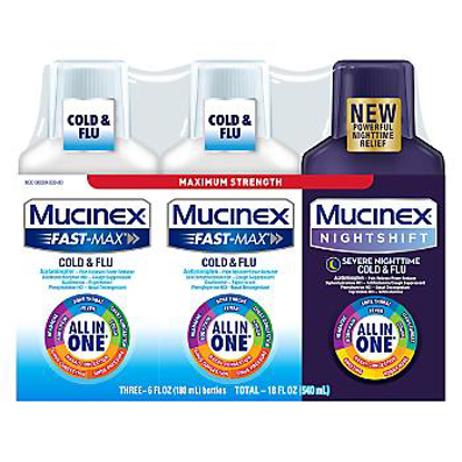 Picture of Mucinex Fast-Max Cold & Flu with Mucinex Night Shift Liquid Cold & Flu Variety Pack