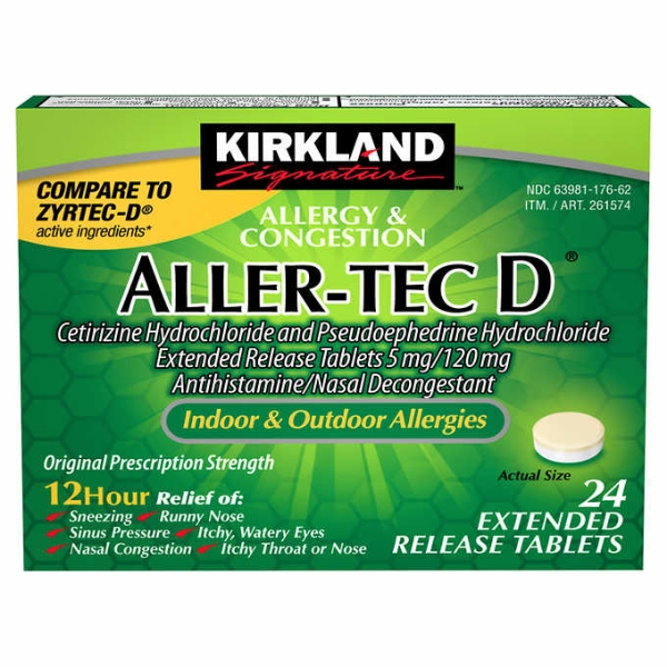Picture of Kirkland Signature AllerTec D 12 Hour 24 Extended Release Tablets