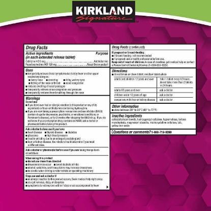 Picture of Kirkland Signature AllerTec D 12 Hour 24 Extended Release Tablets