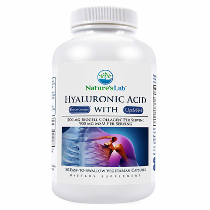 Picture of Nature's Lab Hyaluronic Acid with BioCell Collagen 180 Vegetarian Capsules