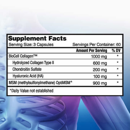 Picture of Nature's Lab Hyaluronic Acid with BioCell Collagen 180 Vegetarian Capsules