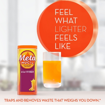 Picture of Metamucil Sugar Free Orange Fiber Supplement Smooth Powder 260 doses