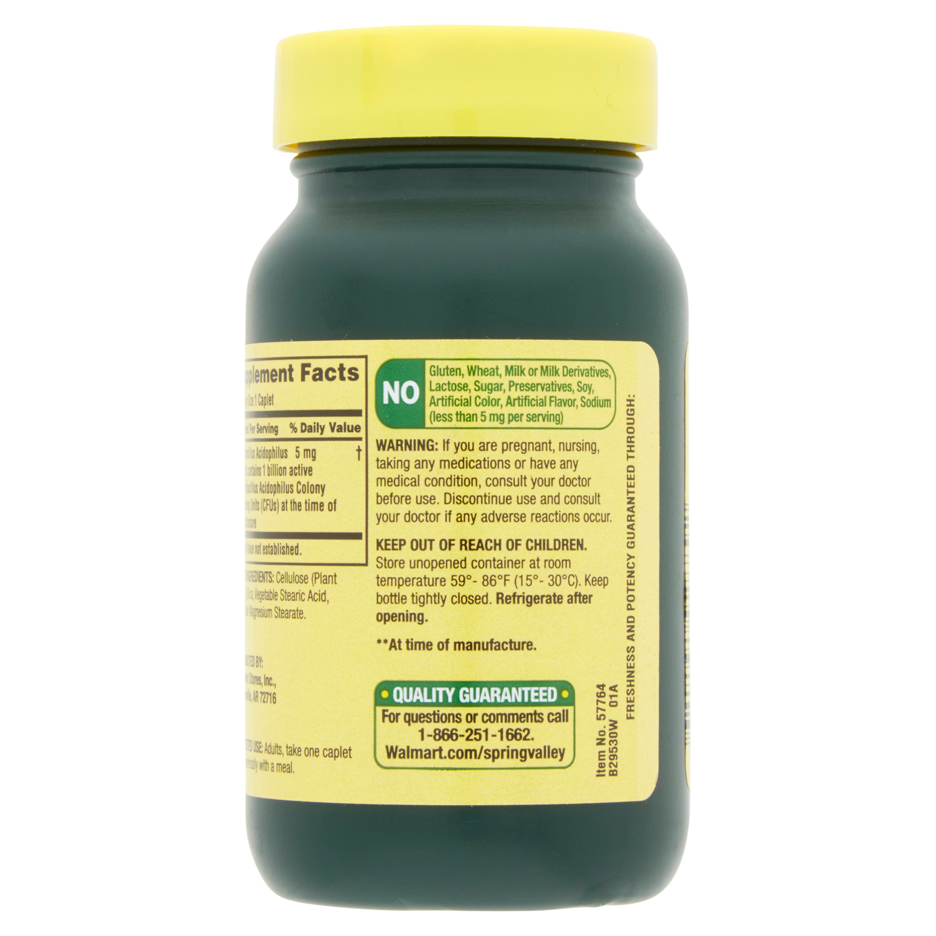 Spring Valley Acidophilus Probiotic Caplets 5 mg 30 Count