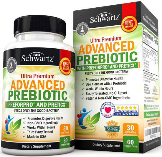 Picture of Prebiotics for Advanced Gut Health Immune System Booster & Dietary Fiber Fuels Good Bacteria Growth to Promote Digestive Health Gas Relief & Digestion Complement For Every Probiotics Supplement