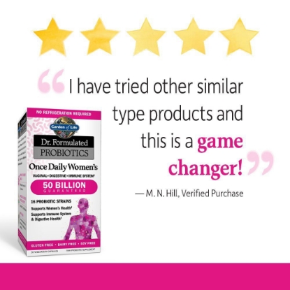 Picture of Garden Of Life Dr. Formulated Once Daily Women Probiotic 50 Billion Cfu 30 Shelf Stable Capsules Gluten Dairy & Soy Free Prebiotic Fiber Digestion Support Supplement No Refrigeration
