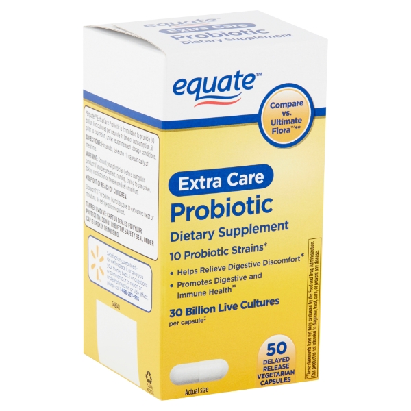 Picture of Equate Extra Care Probiotic Capsules Delayed Release 50 Count