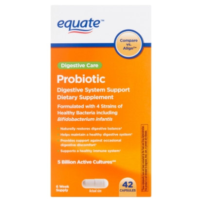 Picture of Equate Digestive Care Probiotic Capsules 42 Count