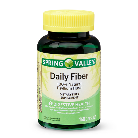 Picture of Spring Valley Daily Fiber 100% Natural Psyllium Husk Capsules 160 Count